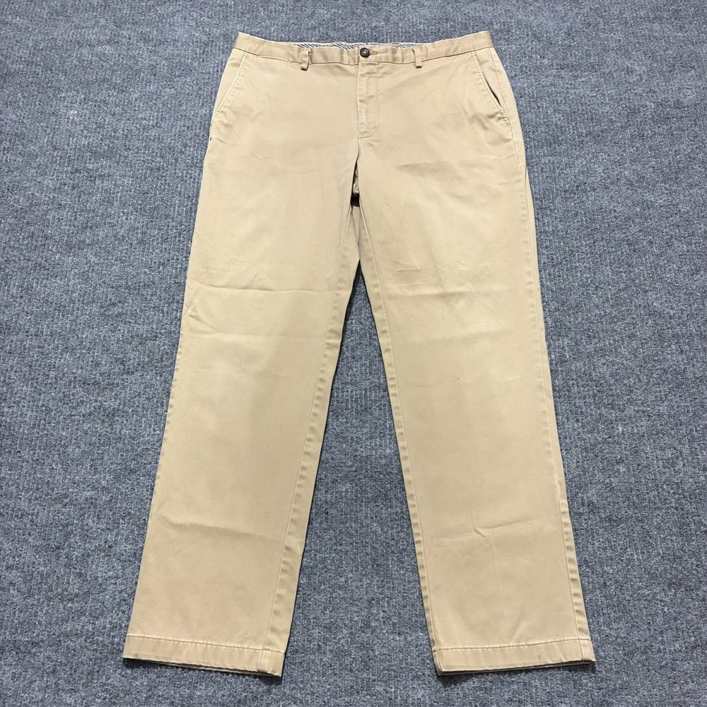 Jos. A. Bank Reserve Mens Chino Pants Size 36x32 Beige‎ Flat Front Low Rise